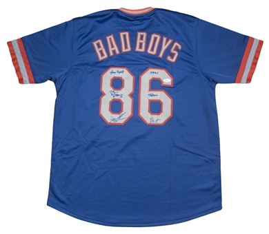 New York Mets Triple Signed & Inscribed “Bad Boys” Jersey With Gooden, Strawberry & Dykstra (JSA)